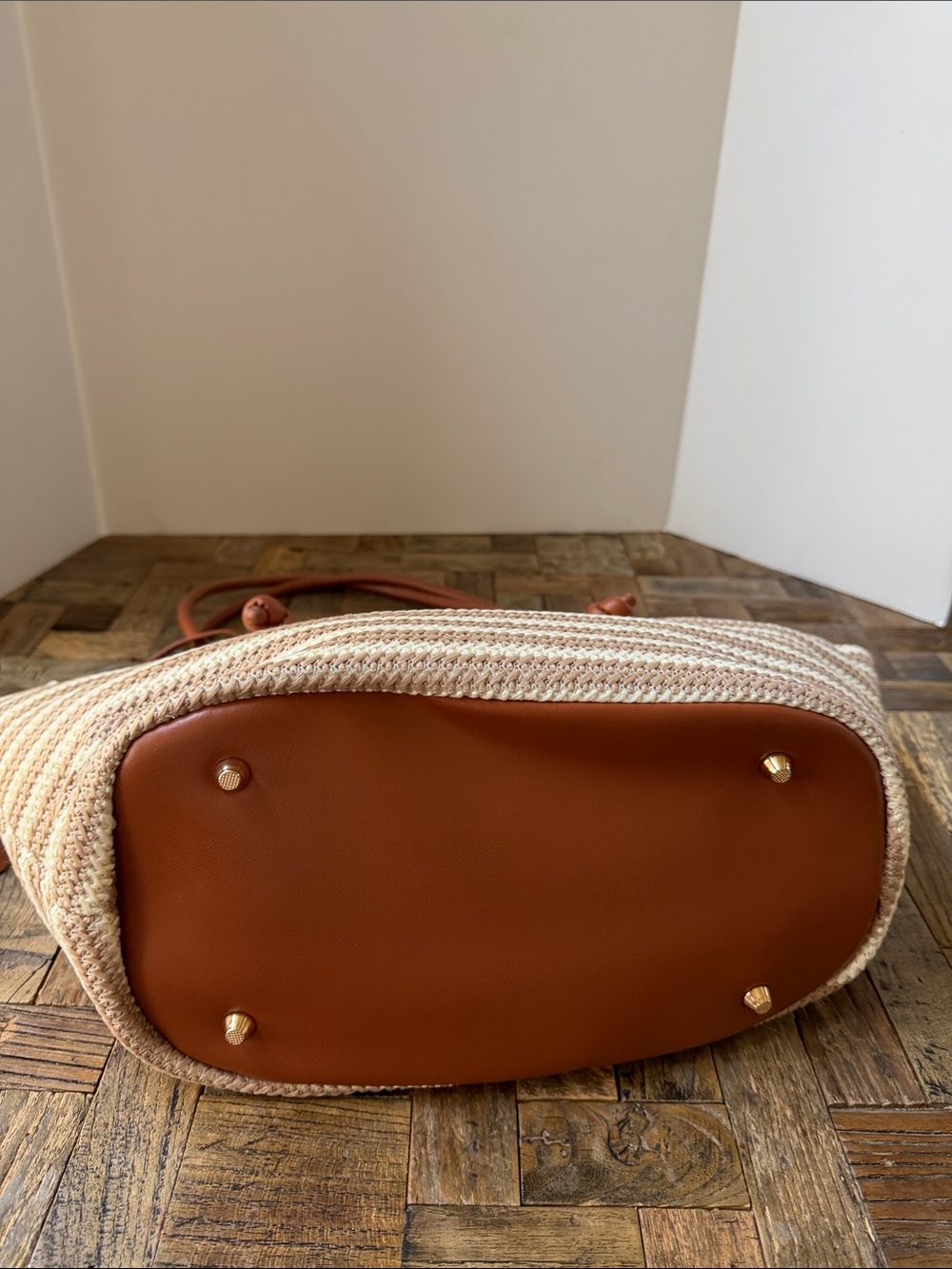 AOTA Anthropologie Jessica Raffia Tote Bag NWT - Picture 7 of 11